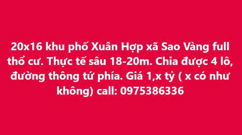 Đất nền 320m² full thổ cư, Phổ Yên, Thái Nguyên - Giá từ 1 tỷ