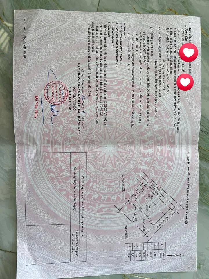 Đất nền Bình Phục Thăng Bình 850m² thỏa thuận - Sổ hồng chính chủ