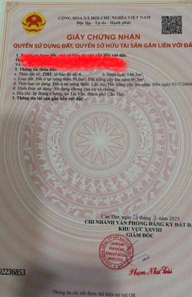 Đất nền Ô Môn Cần Thơ 145m² 250 triệu - Sổ đỏ chính chủ