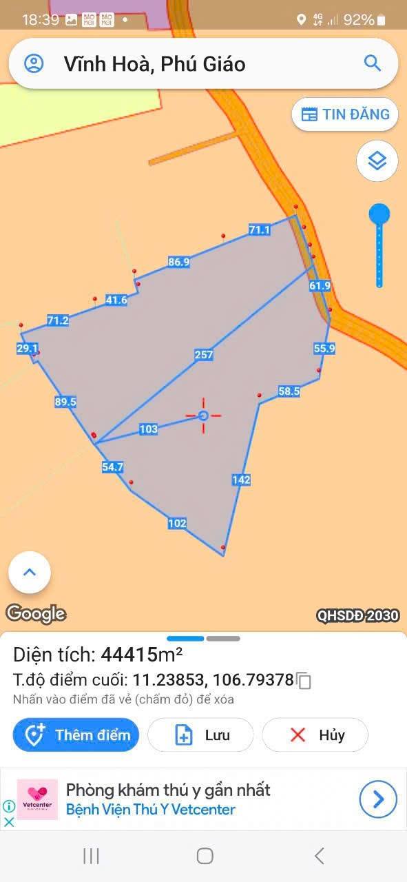 Đất nền Vĩnh Hòa Phú Giáo 4.4ha 30.8 tỷ - Tiềm năng tăng giá