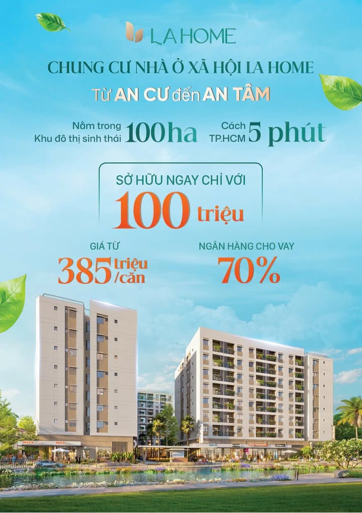 Nhà Ở Xã Hội LA Home - Căn hộ 30m² giá từ 385 triệu, nhận nhà 2026