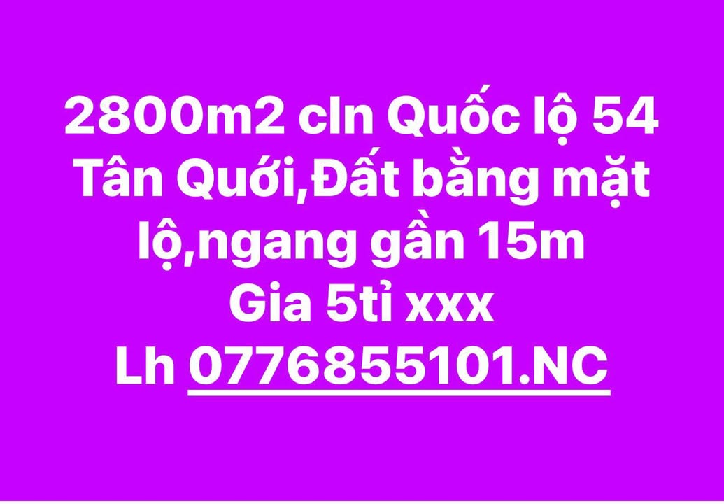 Đất Vĩnh Long 2800m² Mặt Tiền QL54 - Sẵn Sàng Xây Dựng