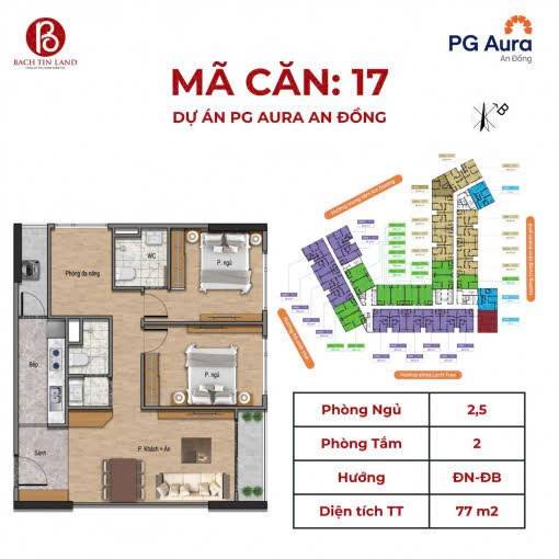 Căn hộ PG Aura An Đồng 77m² - Sổ hồng lâu dài, Giá tốt