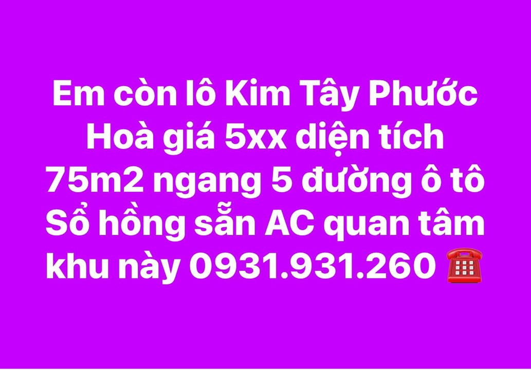 Đất nền Phước Lộc Tuy Phước 75m² giá 5xx - Sổ đỏ chính chủ