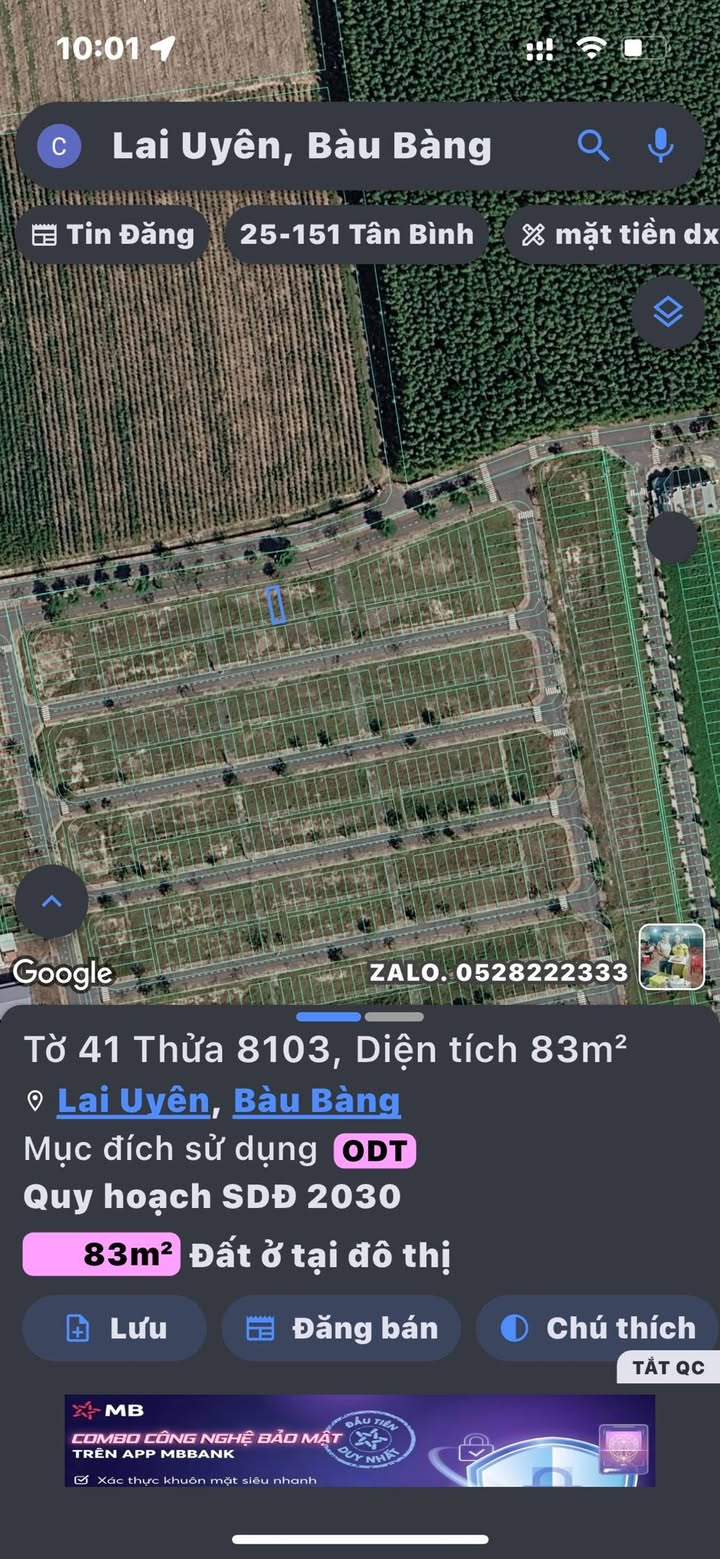 Đất nền Đức Phát 3 Dĩ An 83m² - Đất thổ cư 100%