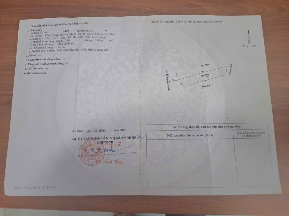 Đất nền Nguyễn Trung Trực An Nhơn 210m² 1 tỷ - Đường to ô tô