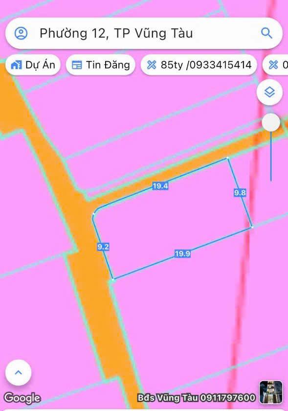 Đất biệt thự P12 Vũng Tàu 200m² 7.5 tỷ - Sổ đỏ chính chủ