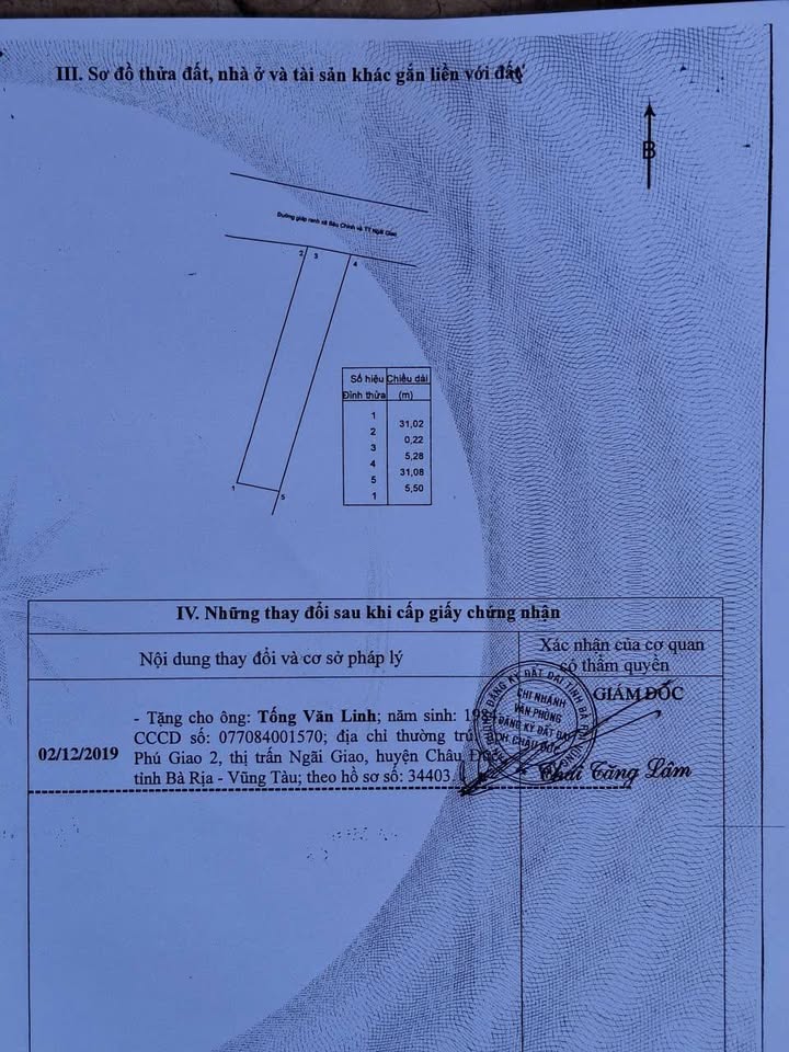Đất nền Bình Ba Châu Đức 171m² 1.2 tỷ - Sổ đỏ chính chủ