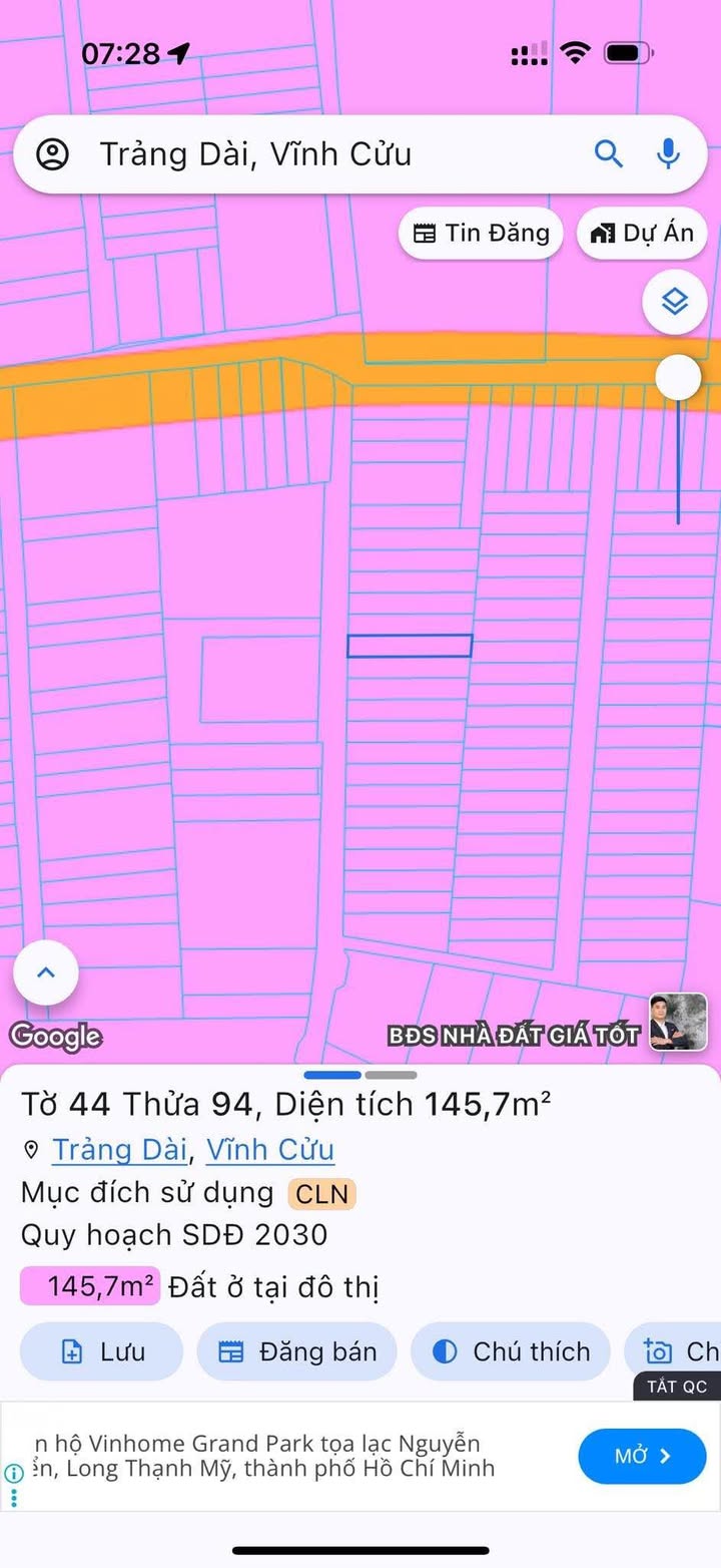 Đất nền Trảng Dài Biên Hòa 145m² giá 1.499 tỷ - Sổ đỏ chính chủ