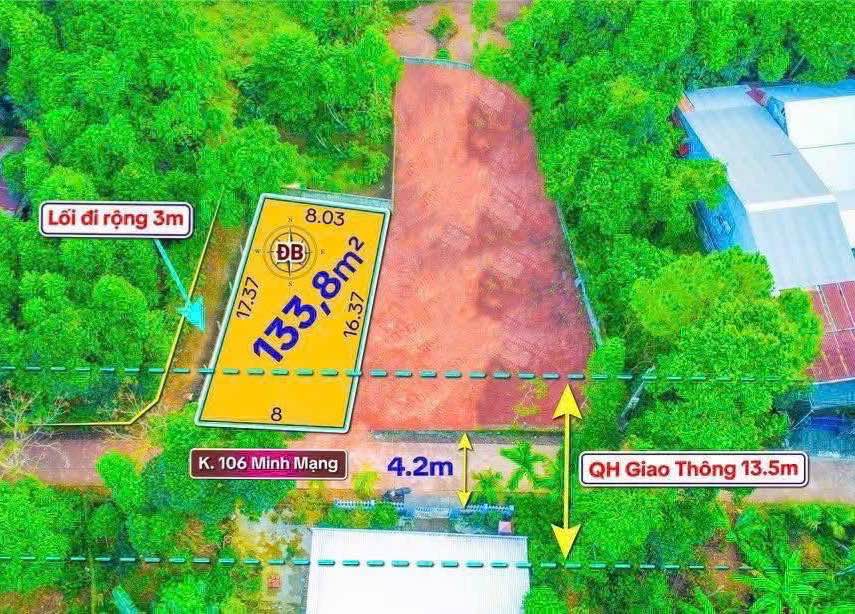 Đất 2 Mặt Kiệt Minh Mạng, Huế 133.8m² - Sẵn Sàng Xây Nhà/Homestay