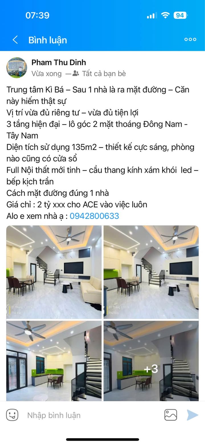 Nhà Kỳ Bá Thái Bình 135m² từ 2 tỷ - Chính chủ bán