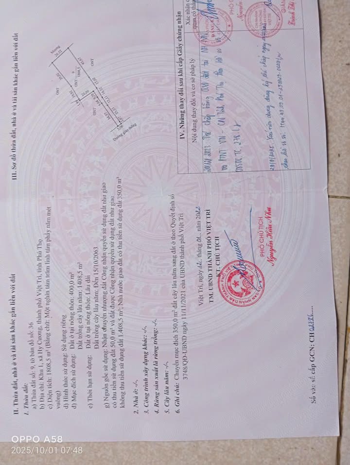 Đất nền Hy Cương Việt Trì 1800m² 9 tỷ - Sổ đỏ