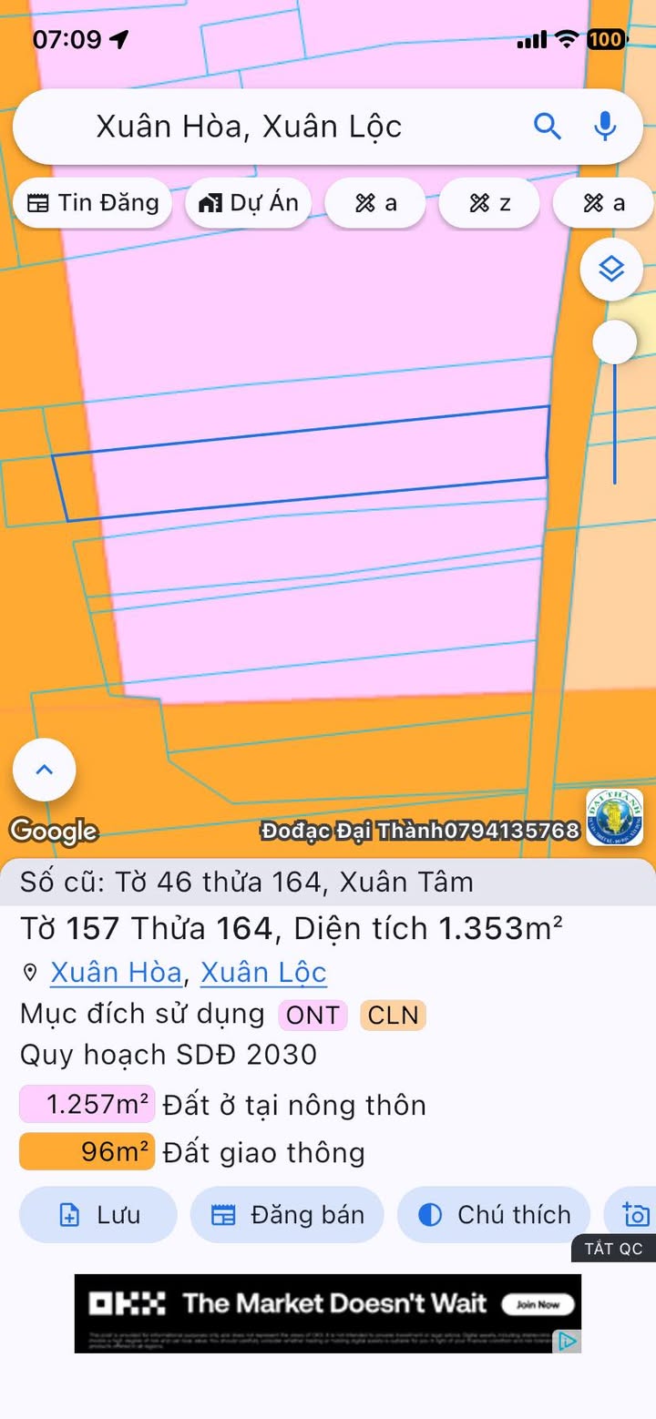 Đất Quốc lộ 1A Xuân Tâm 1.313m² giá 5 tỷ - Sổ đỏ chính chủ