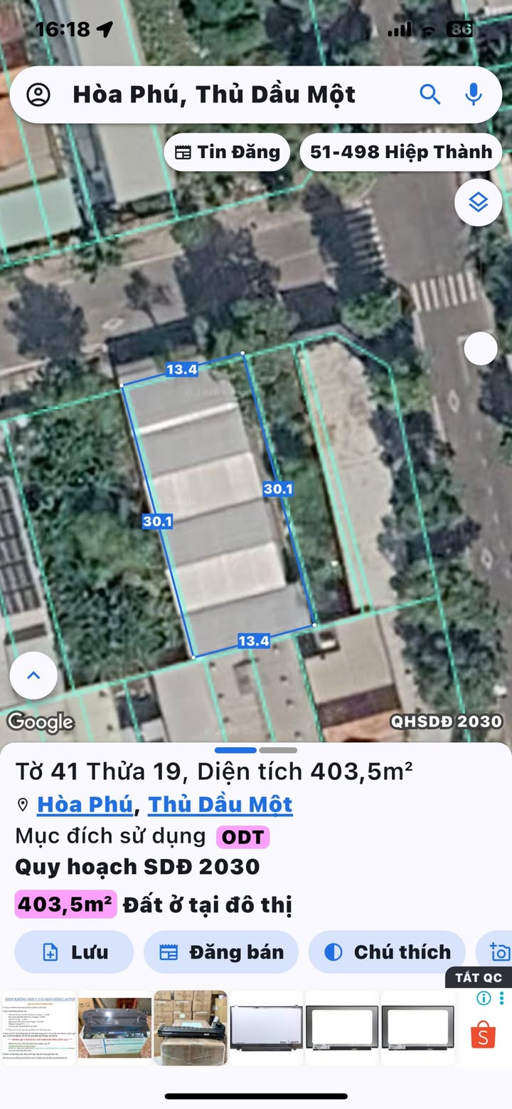 Bán Gấp Đất Vàng Phường Hòa Phú, TDM - 390m², 10 Tỷ, Có Dòng Tiền 400 Triệu/Năm