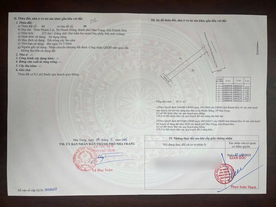 Đất nền Nguyễn Tất Thành Nha Trang 227m² 7.945 tỷ - Sổ đỏ chính chủ