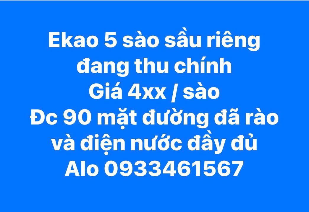 Bán Gấp Đất Vườn Sầu Riêng Ea Khal, Đắk Lắk - 1.800m², Mặt Đường Lớn