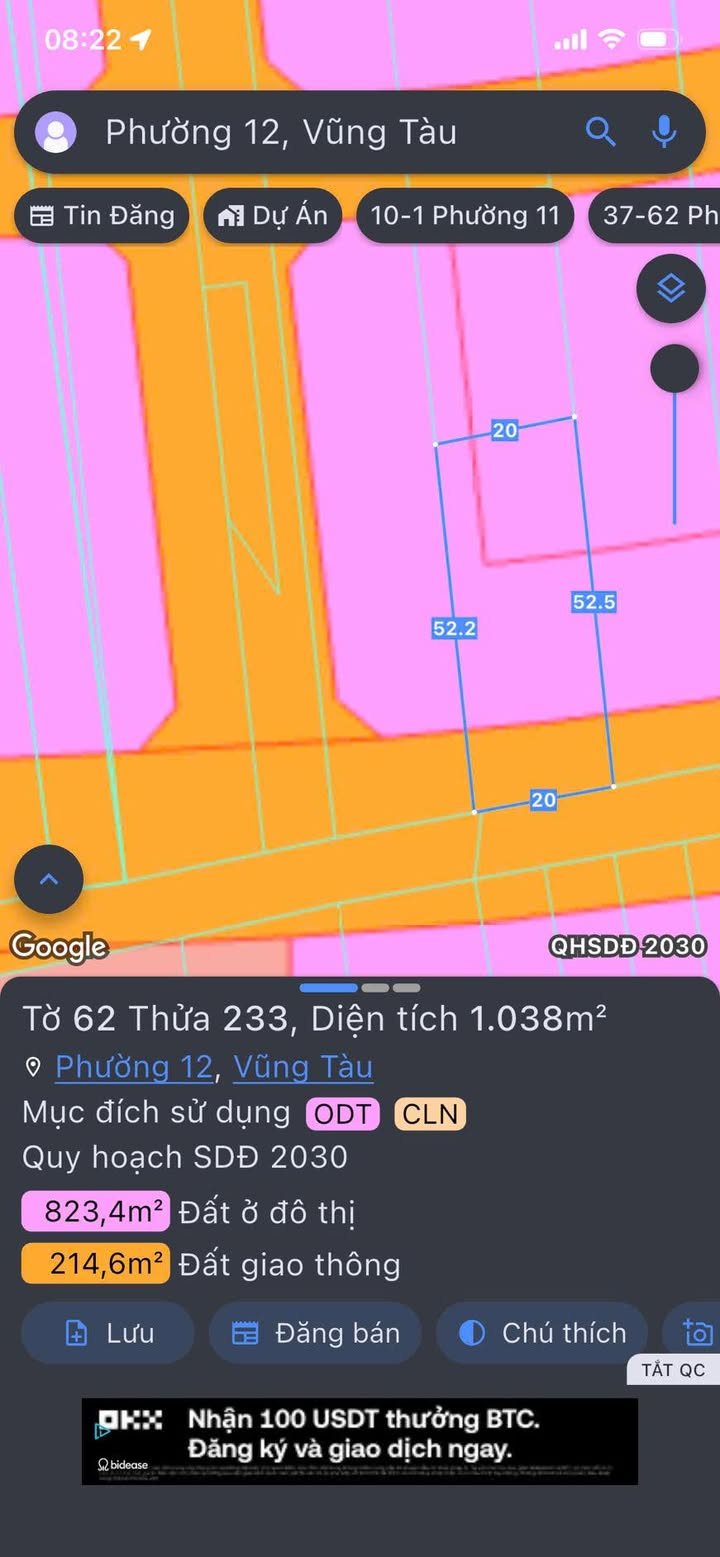 Đất nền Vũng Tàu P12 1.038m² 25.95 tỷ - Sổ đỏ chính chủ