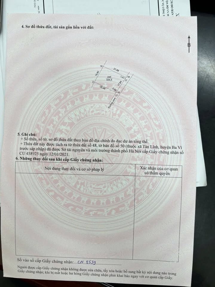 Đất nền Ba Vì Suối Hai 534m² – Sổ đỏ chính chủ