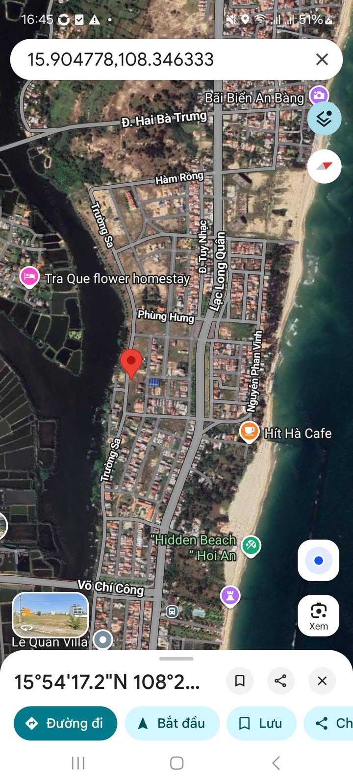 Đất biệt thự Trường Sa Hội An 425m² 17 tỷ - Sổ đỏ chính chủ