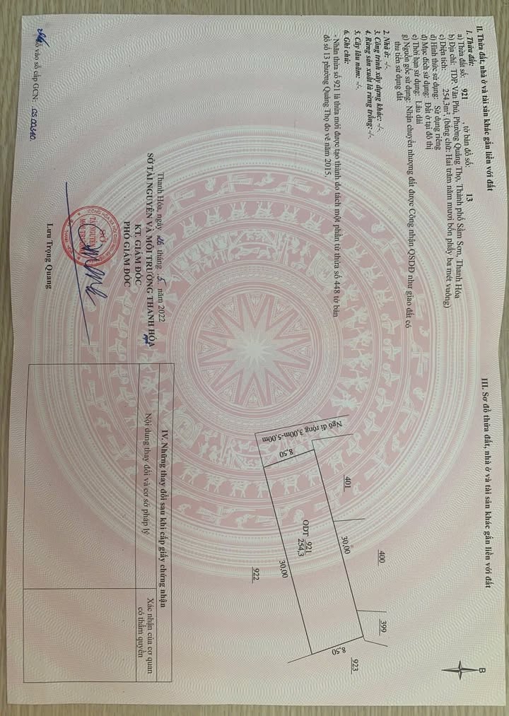 Đất nền Sầm Sơn 254m² - Mặt tiền 8m, giá tốt đầu tư