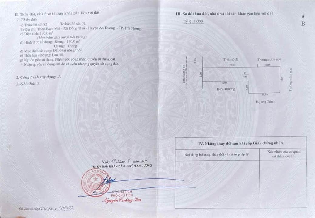 Đất Vàng Mặt Tiền Bạch Mai, Hải Phòng – 190m² Hướng Nam, Giá Tốt