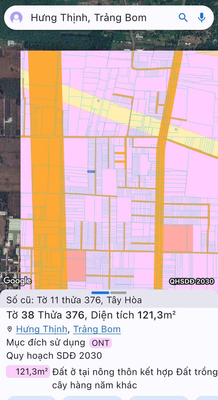 Đất nền Trảng Bom Quốc Lộ 1A 125m² 900 triệu - Sổ đỏ chính chủ giá tốt