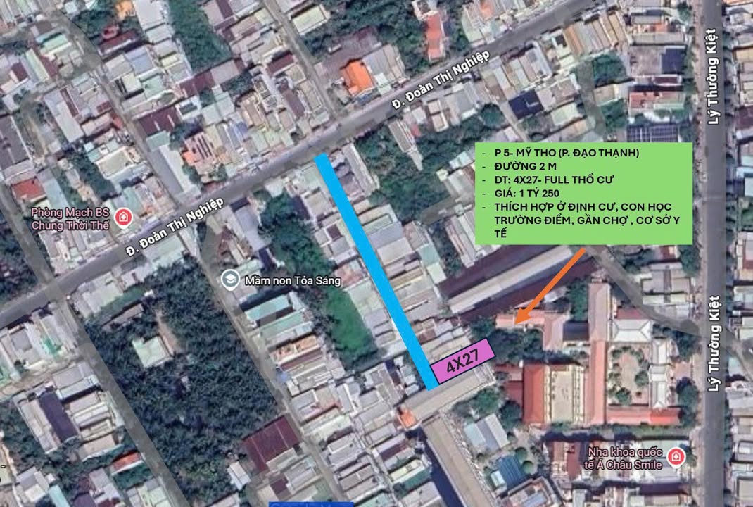 Bán Đất Phường 5 Mỹ Tho 108m² - Trung Tâm, Sổ Hồng Riêng