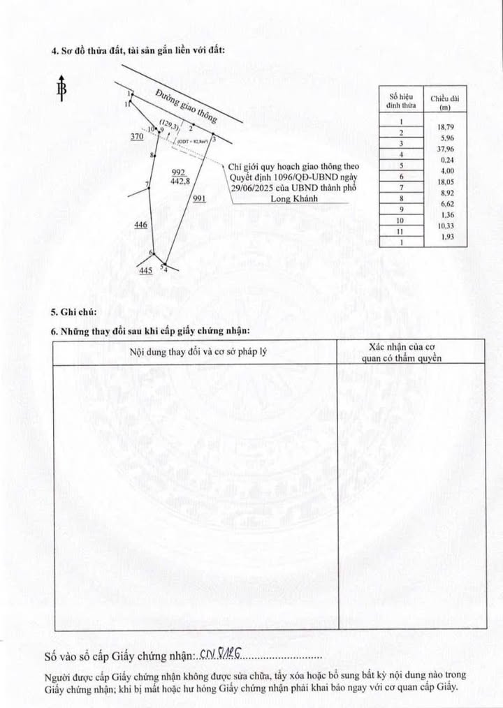 Đất nền Long Khánh Đường Số 4 442m² 3.5 tỷ - Sổ đỏ