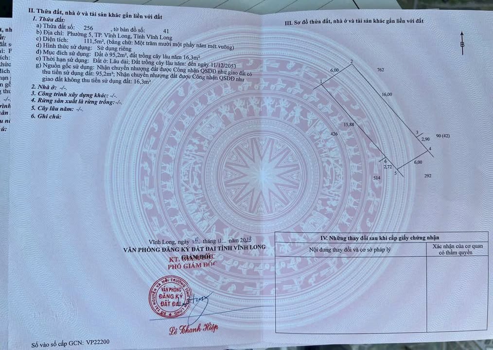 Bán Đất Thổ Cư Vĩnh Long - 142m² Gần KĐC Minh Linh, Giá 539 Triệu