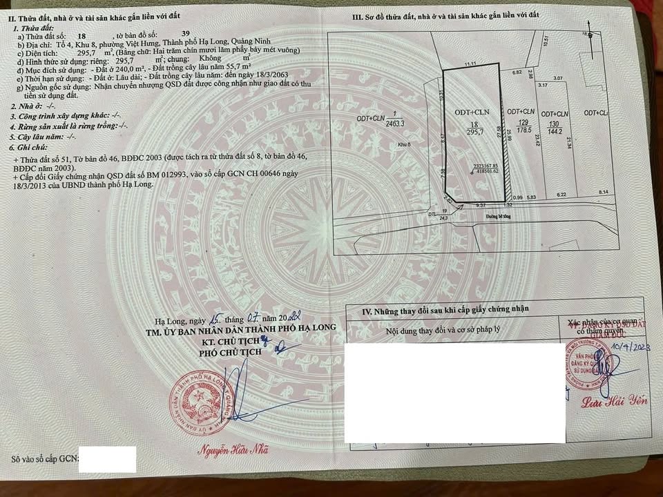 Đất nền Việt Hưng Long Biên 296m² 2,96 tỷ - Đường to ô tô