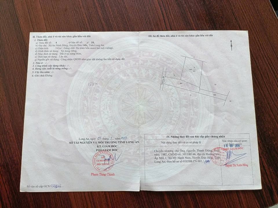 Đất An Ninh Đông Đức Hòa 622m² 1,5 tỷ - Sổ đỏ chính chủ