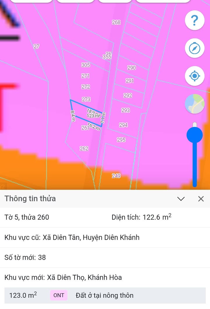 Bán đất Diên Tân, Khánh Hòa 123m² - Sổ đỏ chính chủ, 500 triệu