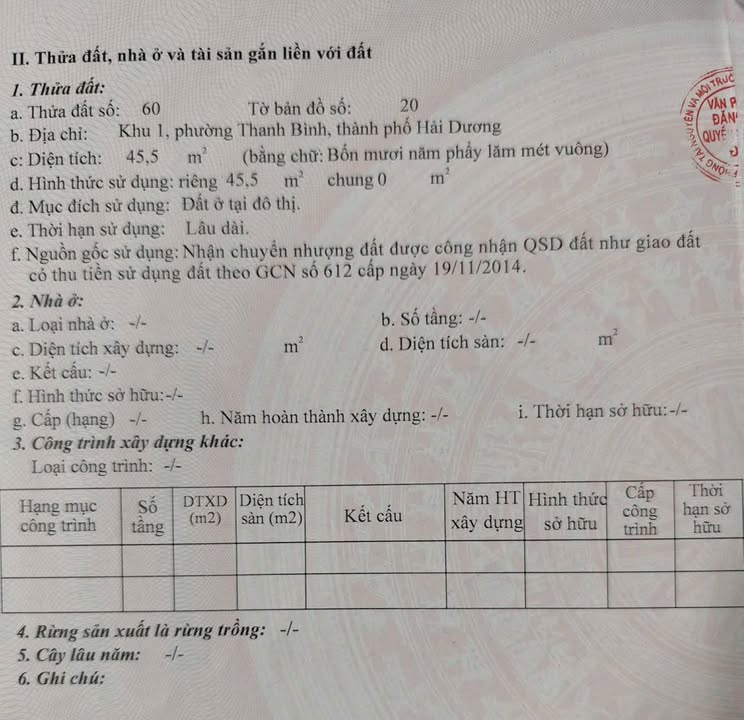 Bán Đất Lô Góc Phường Thanh Bình, Hải Dương - 45.5m² Giá 1.9 Tỷ