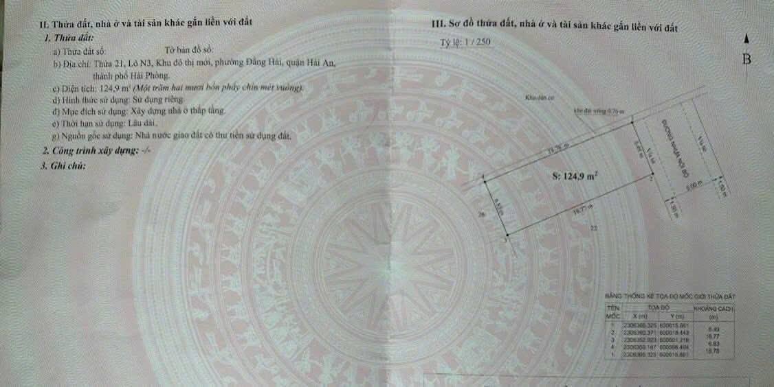 Bán Đất Xây Villa Biệt thự Vườn Hồng, Hải Phòng - 125m²