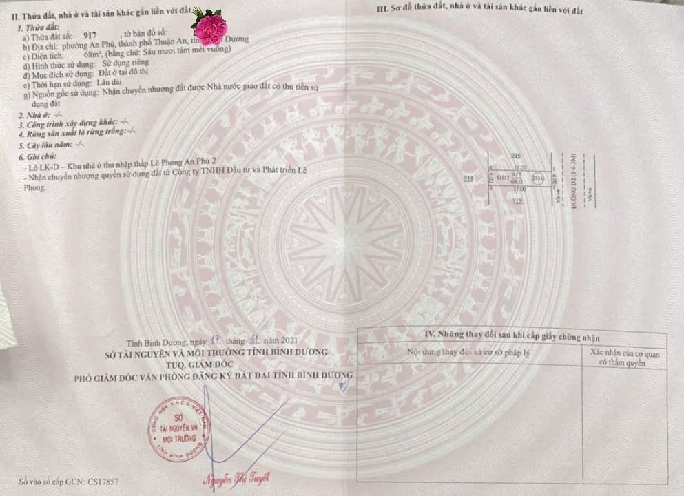 Đất Nền KDC Lê Phong An Phú 2, Bình Dương - 68m² Giá 2.5 Tỷ