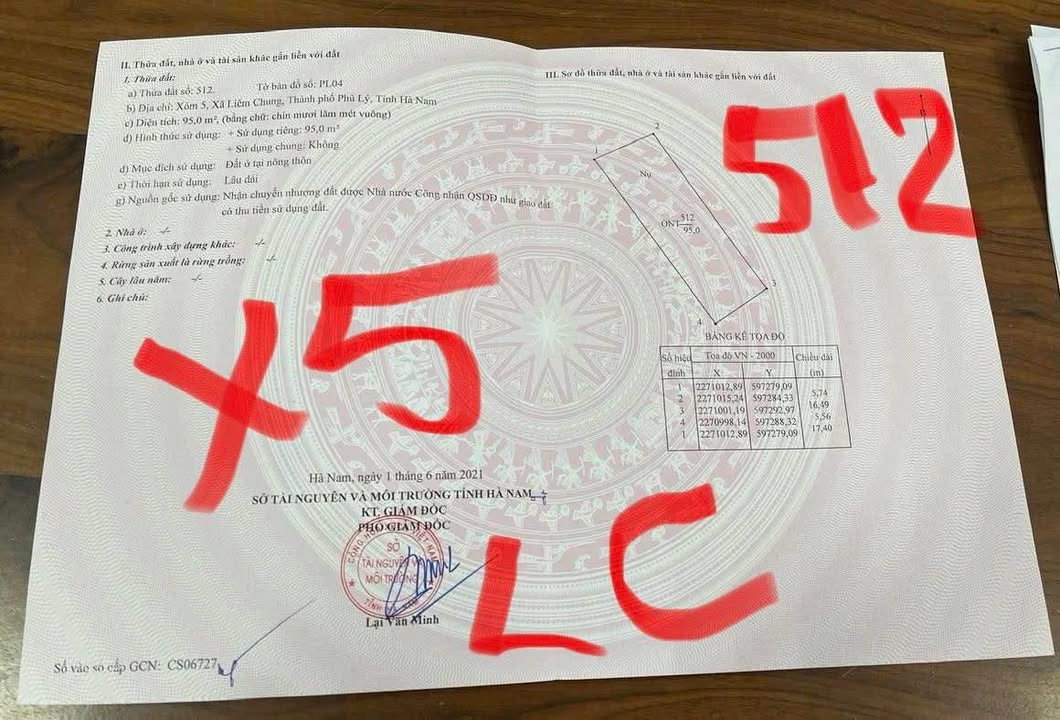 Bán đất Xóm 5 Liêm Chung, Hà Nam - 95m², ô tô vào tận nơi, chỉ nhỉnh 2 tỷ