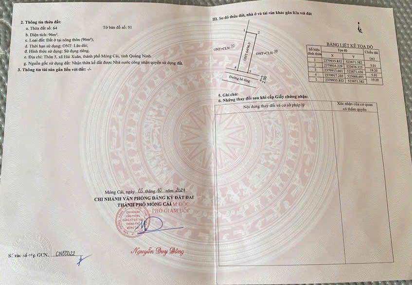 Đất nền Hải Tiến Móng Cái 96m² 1 tỷ - Chính chủ bán gấp