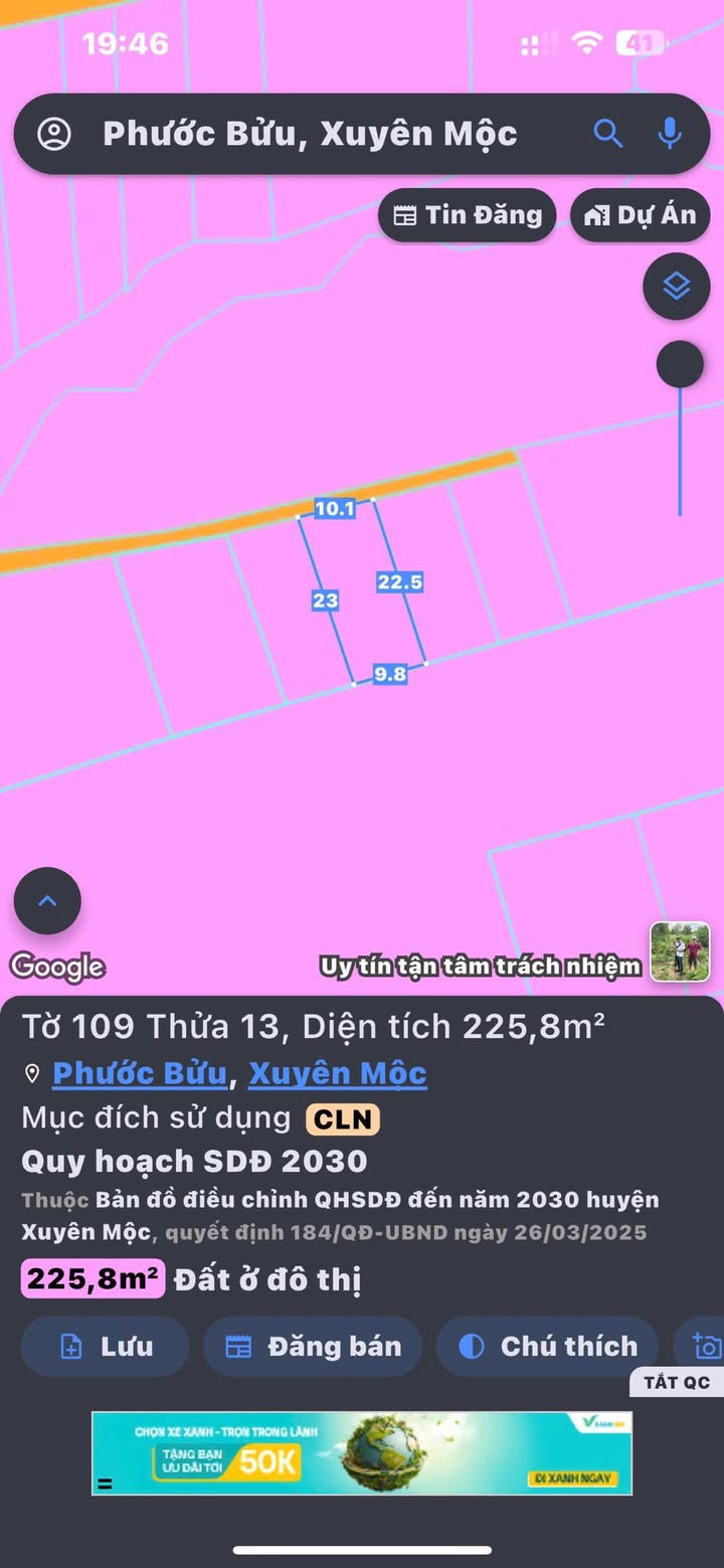 Đất nền Phước Thuận 230m2 1.7 tỷ - Sổ đỏ