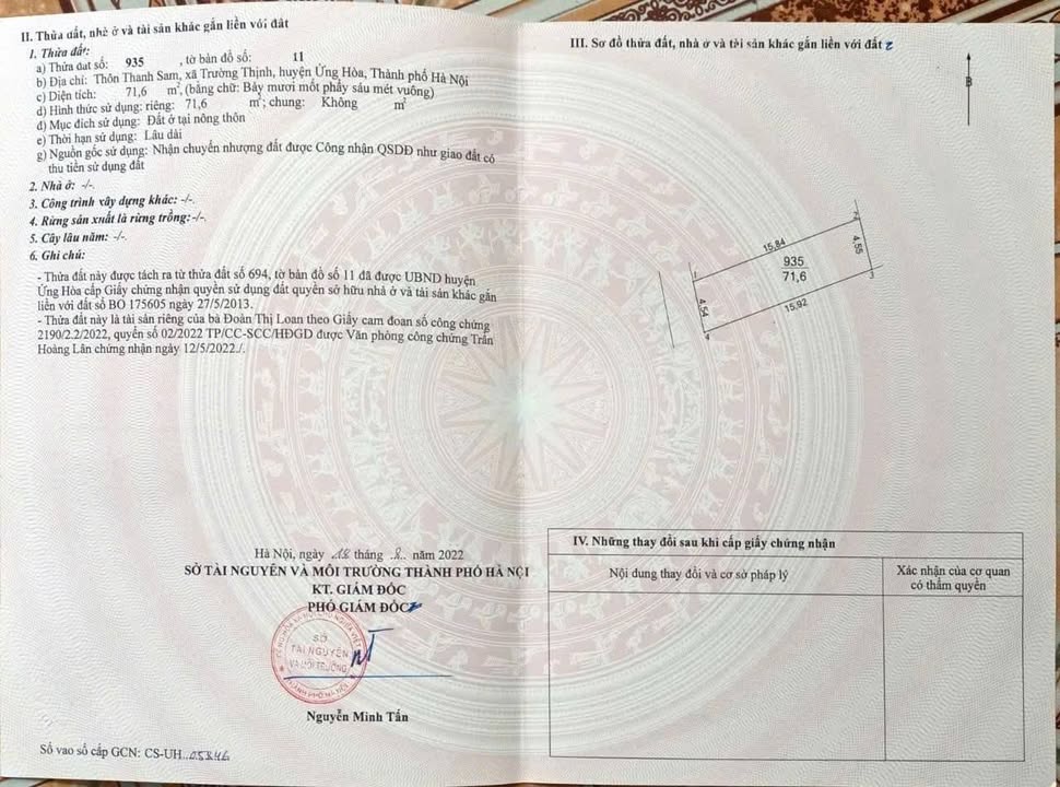 Đất Thanh Sam, Ứng Hòa - 72m², Ngõ Ô Tô Tránh, Giá Nhỉnh 2 Tỷ