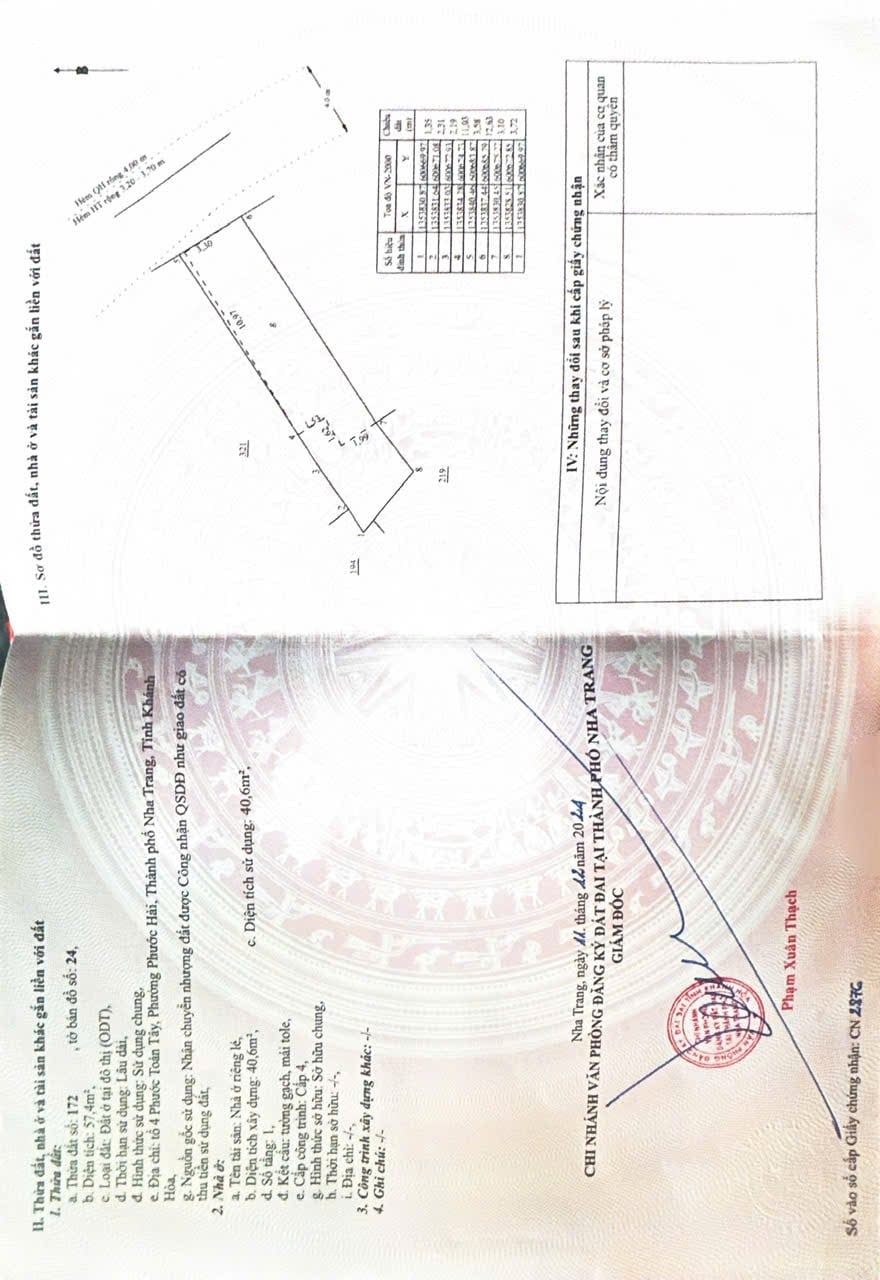 Bán đất có nhà cũ mặt tiền đường A3 (Vũ Lăng) Nam Nha Trang 57.4m² - Sổ hồng chính chủ