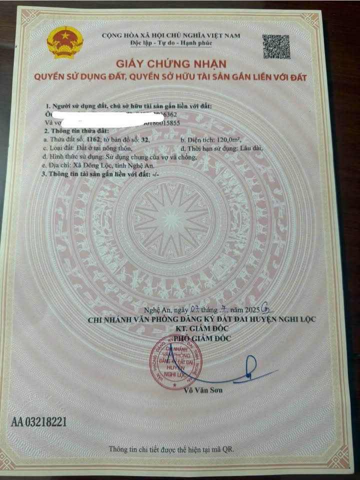 Đất Nghi Trường Lô Góc 120m² - Sổ Hồng Riêng, Giá 1.4 Tỷ