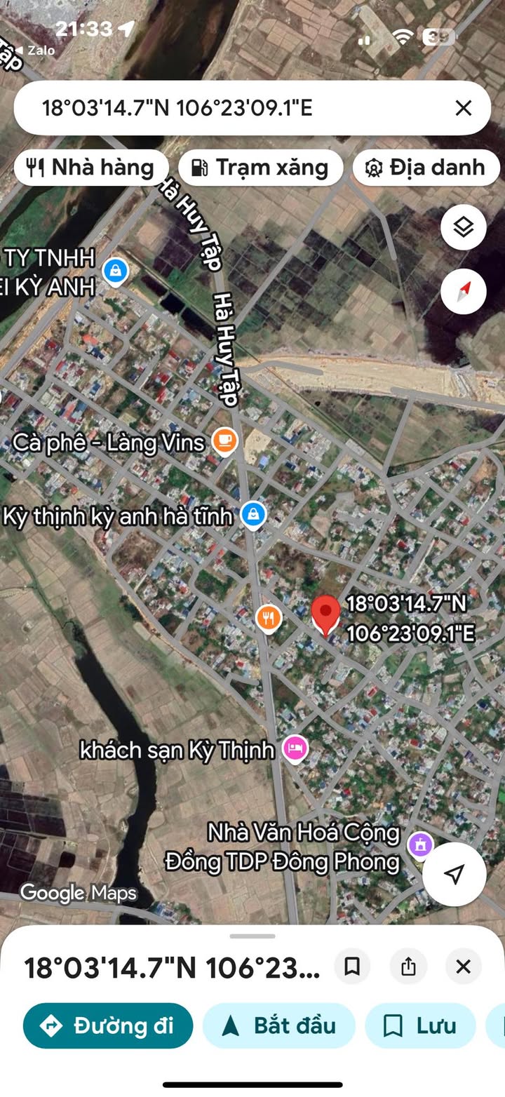 Đất nền 108m² Hà Huy Tập, Hà Tĩnh - Sổ đỏ full thổ cư, giá 1 tỷ