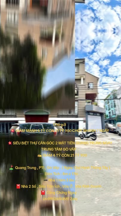 Bán Gấp Biệt Thự Góc 2 Mặt Tiền Quang Trung, Gò Vấp - 21.9 Tỷ