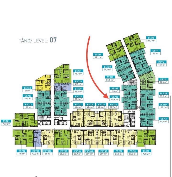 Chung cư Ecopark 54.6m² - View bể bơi, công viên - Giá 2.72 tỷ