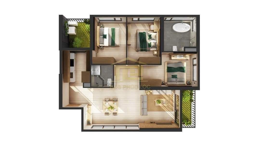 Bán căn hộ 3PN HavenPark, Hưng Yên - 100m² góc 3 mặt thoáng