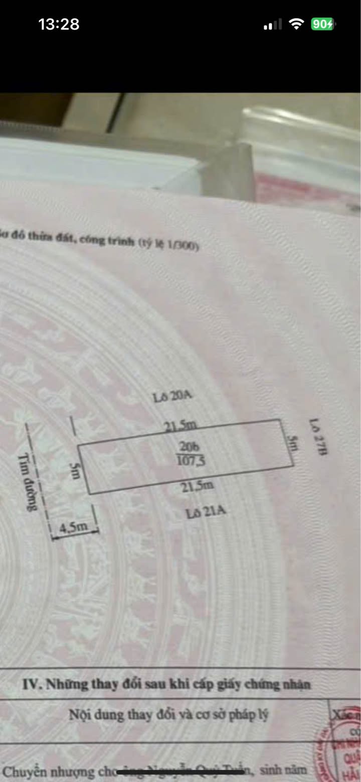 Bán đất tái định cư Hải An 107m² - Sổ đỏ chính chủ, gần Sân bay Cát Bi