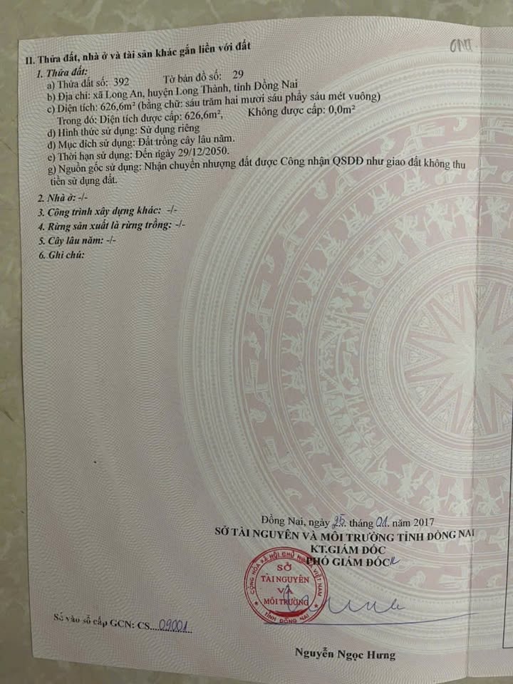 Đất 2MT 626m² Xã Long Tân Sát Sân Bay Long Thành - Giá 3.6 Tỷ