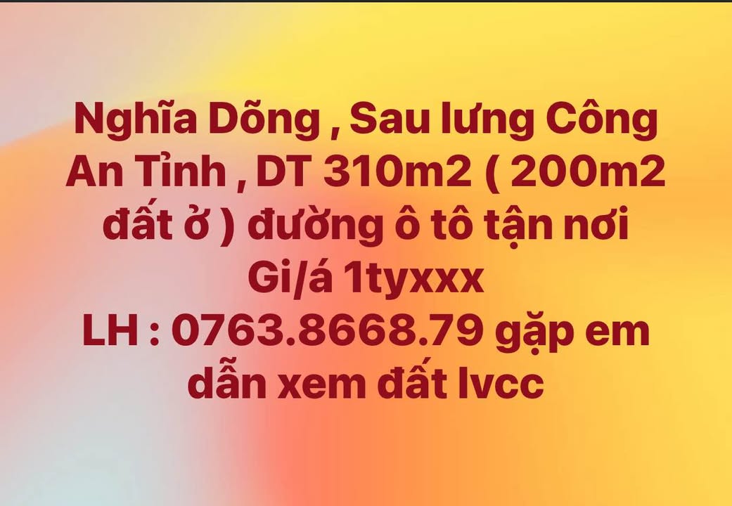 Đất Nền 310m² Sau Lưng Công An Tỉnh Quảng Ngãi - Sổ Đỏ Sẵn Sàng
