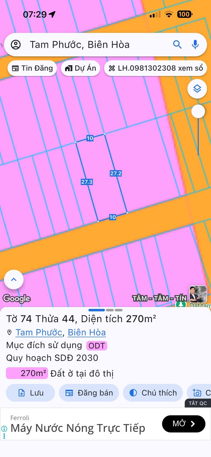 Đất Nền Tam Phước, Long Thành 270m² Sổ Riêng, Giá 3.2 Tỷ - Sẵn Sàng Xây Dựng