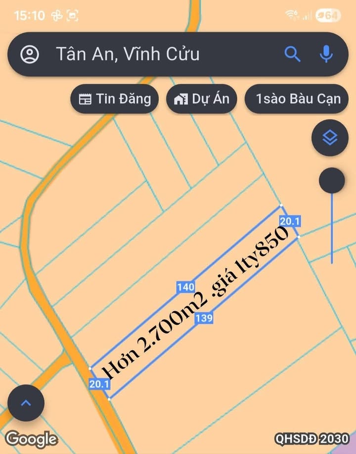 Bán gấp đất 2734m² sổ hồng tại Vĩnh Cửu, Đồng Nai - Giá 1.85 tỷ